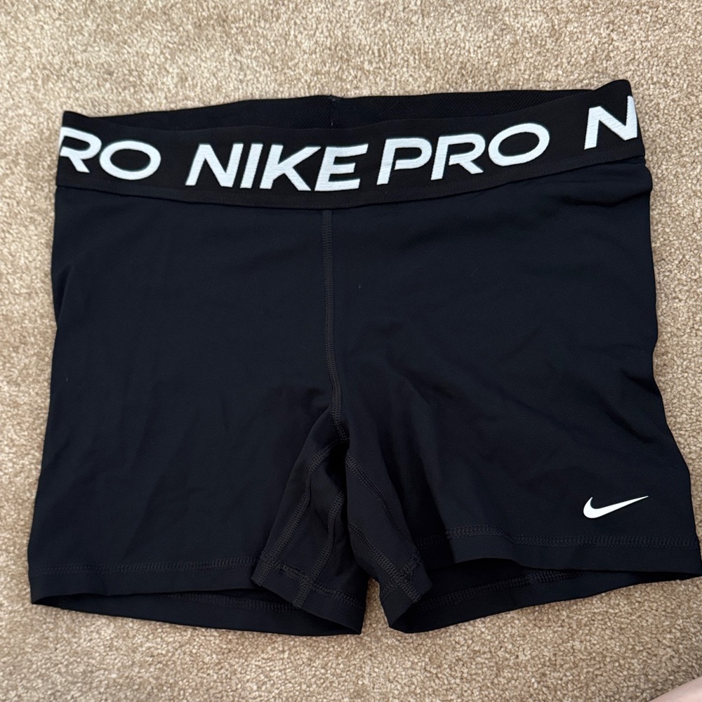 Nike Pro Dri-FIT Black Shorts with White Accents